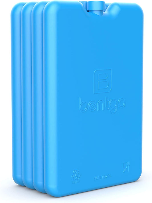 Ice Lunch Chillers - Ultra-Thin Ice Packs Perfect for Everyday Use in Lunch Bags, Lunch Boxes and Coolers - 4 Pack (Blue)